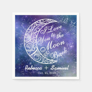 Serviette En Papier "I Love You To The Moon and Back" Mariage personna