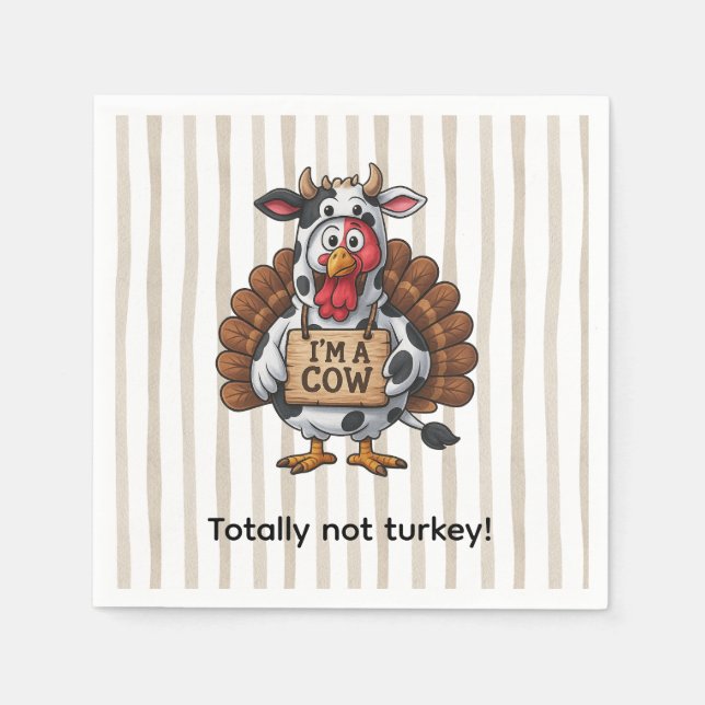 Serviette En Papier I’m a Cow Turkey | Funny Thanksgiving Disguise (Devant)