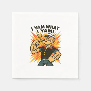 Serviette En Papier I Yam What I Yam Popeye Citation de dessin classiq