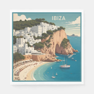 Serviette En Papier Ibiza, Espagne Affiche de voyage