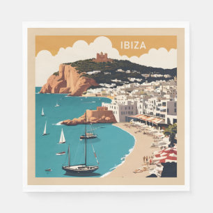 Serviette En Papier Ibiza, Espagne Affiche de voyage