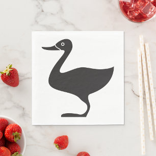 Serviette En Papier Icône Black Duck Bird
