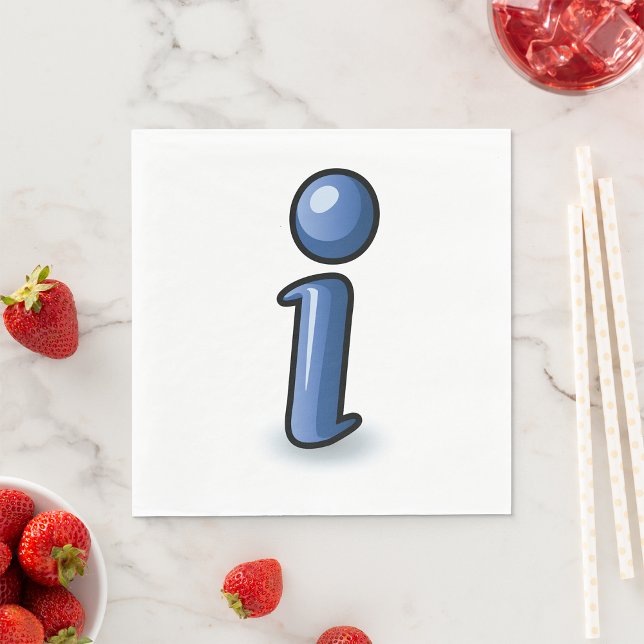 Serviette En Papier Icône de symbole d'information Bleu brillant (Créateur téléchargé)