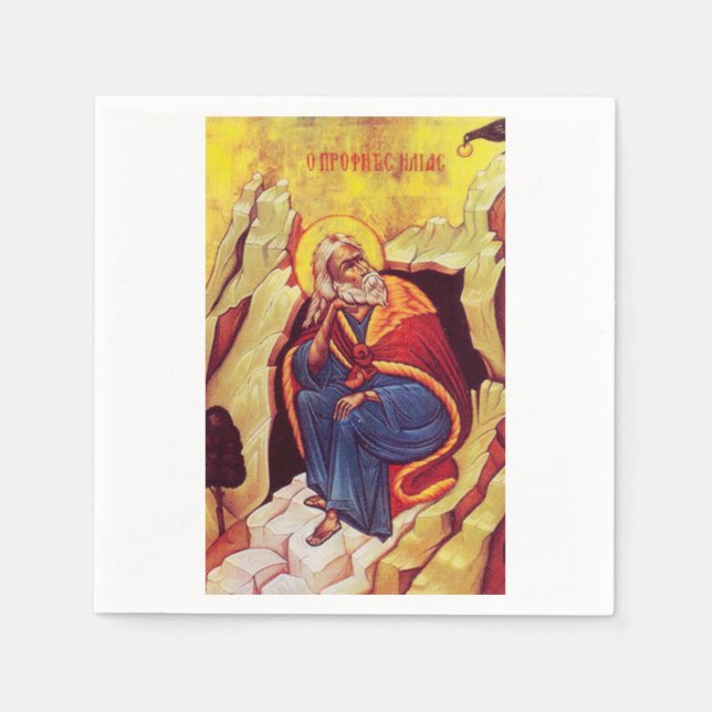Serviette En Papier Icône orthodoxe grecque du prophète Élie (Devant)