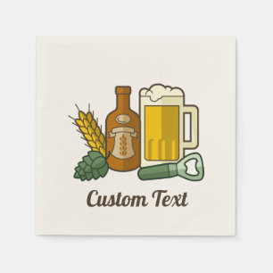 Serviette En Papier Icônes de bière Serviettes