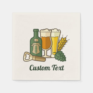 Serviette En Papier Icônes de bière Serviettes