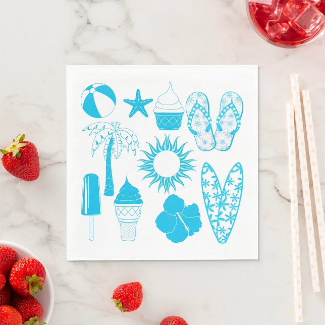 Serviette En Papier Icônes de l'été (Créateur téléchargé)
