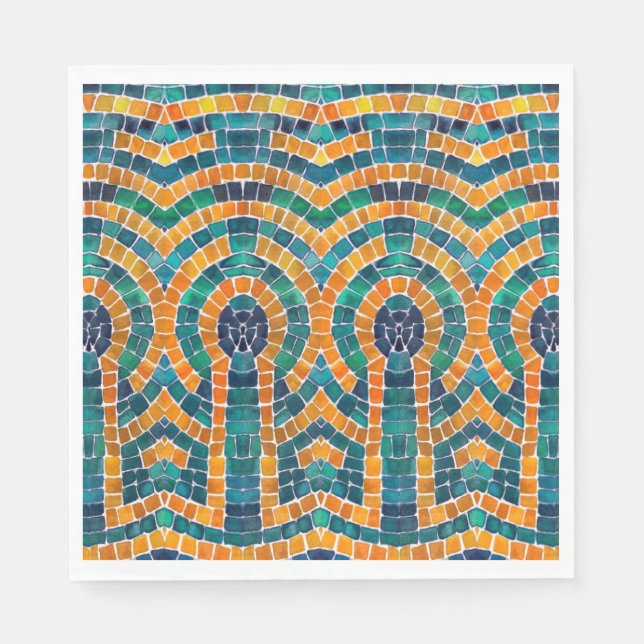 Serviette En Papier Icônes d'or MOSAIC standard de table en papier de  (Devant)