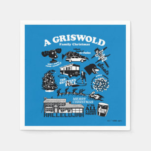 Serviette En Papier Icônes et citations de vacances de Noël