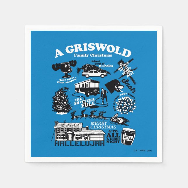 Serviette En Papier Icônes et citations de vacances de Noël (Devant)