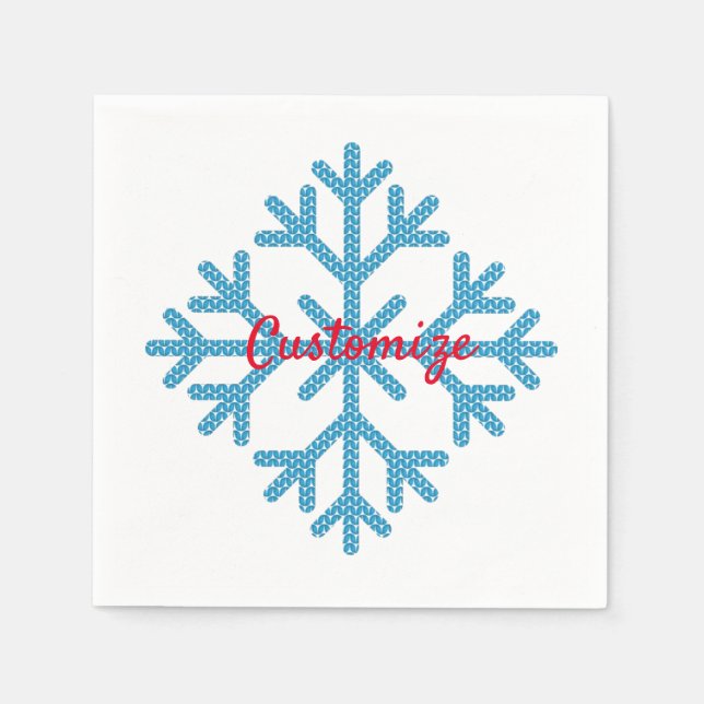 Serviette En Papier Icy Blue Snowflake Thunder_Cove (Devant)
