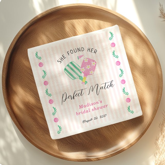 Serviette En Papier Idéal pour un mariage de pickleball, Bienvenue à l (Créateur téléchargé)