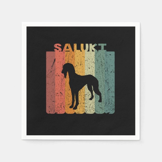 Serviette En Papier Idée cadeau Amoureux des chiens Retro Saluki (Devant)