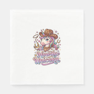 Serviette En Papier Idée Cadeau Licorne Howdy Licorne Autocollant et C