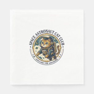 Serviette En Papier Idée cadeau papa chat astronaute spatial - Astrona