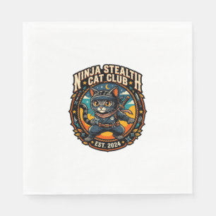 Serviette En Papier Idée cadeau pour maman de chat Ninja Stealth Cat -