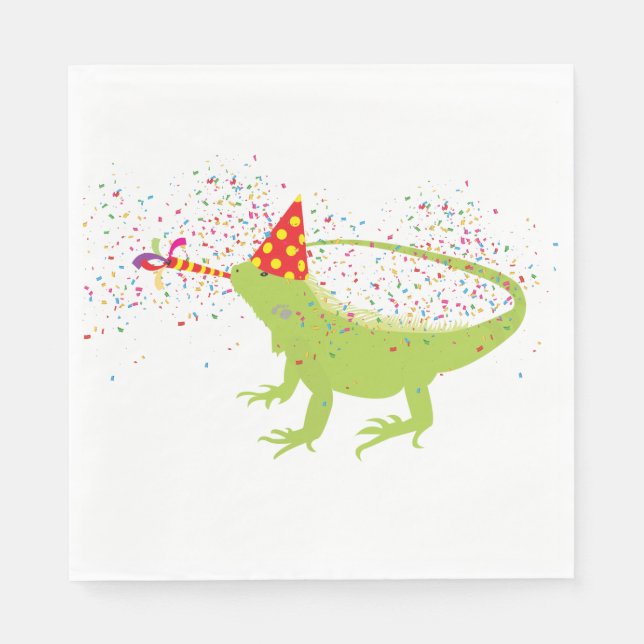 Serviette En Papier Iguana Lizard Fête Animaux ayant une fête (Devant)