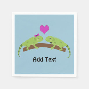 Serviette En Papier Iguana Love