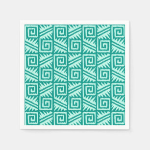 Serviette En Papier Ikat Aztec Motif - Turquoise et Aqua