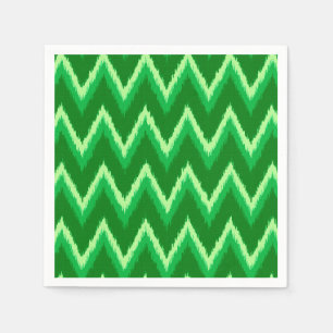 Serviette En Papier Ikat Chevron Stripes - Pin et Lime Green