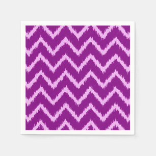 Serviette En Papier Ikat Chevrons - Améthyste violet et orchidée légèr