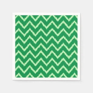 Serviette En Papier Ikat Chevrons - Pin et vert clair