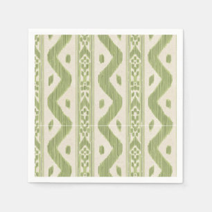 Serviette En Papier Ikat Citron, Rayure de Bar Été