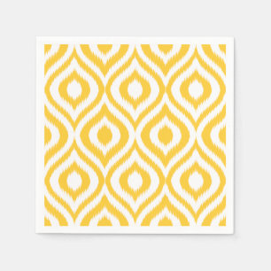 Serviette En Papier Ikat jaune classique géométrique Impression ethniq