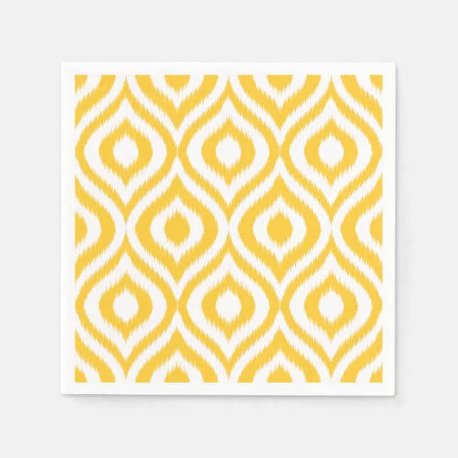 Serviette En Papier Ikat jaune classique géométrique Impression ethniq (Devant)
