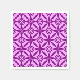 Serviette En Papier Ikat Star Motif - Violet et orchidée