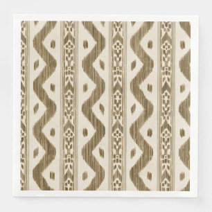 Serviette En Papier Ikat toscan, Rayure tissée pour table