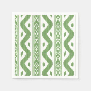 Serviette En Papier Ikat vert pomme, rayure de bar de jardin