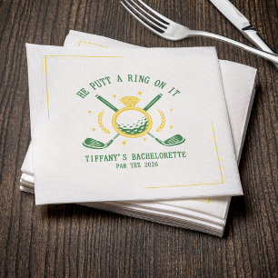 Serviette En Papier Il a mis une bague dessus Golf Enterrement de vie 