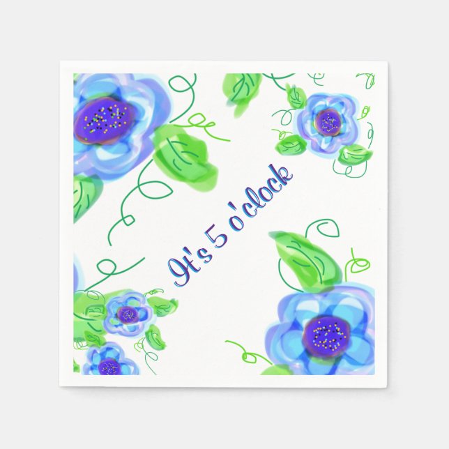 Serviette En Papier Il est 5 heures (Devant)