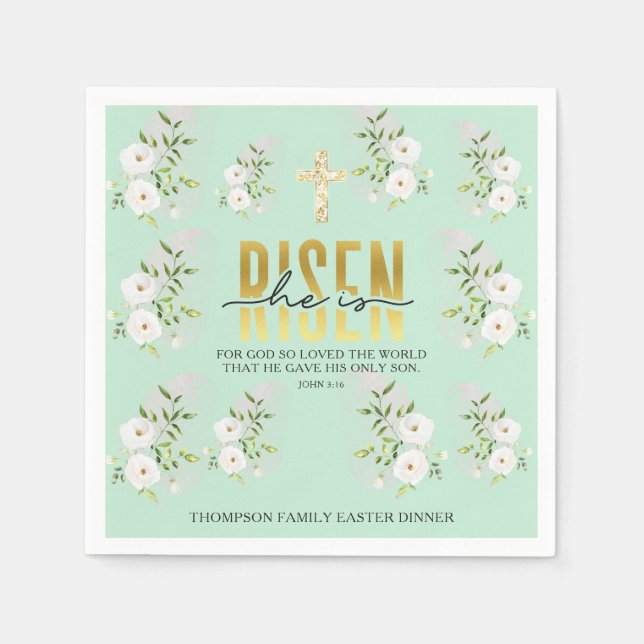 Serviette En Papier Il Est Ressuscité Citation Religieuse Chrétienne M (Devant)