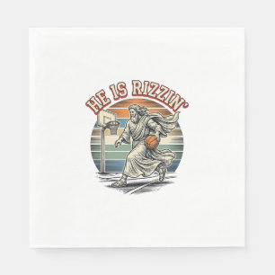 Serviette En Papier Il est Rizzin Vintage Basketball Religious T-Shirt