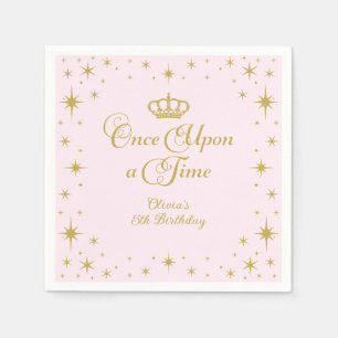 Serviette En Papier Il était une fois Gold Princess Anniversaire