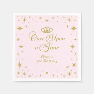 Serviette En Papier Il était une fois la princesse d'or anniversaire