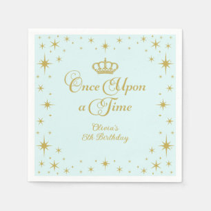 Serviette En Papier Il était une fois la princesse d'or anniversaire