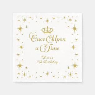 Serviette En Papier Il était une fois la princesse d'or anniversaire