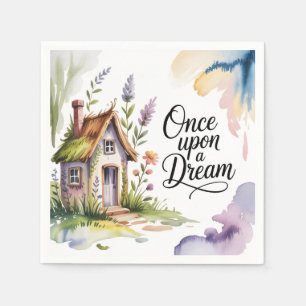 Serviette En Papier "Il était une fois un rêve" Cottage de conte de fé