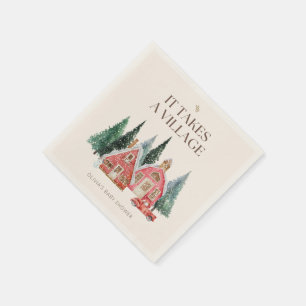 Serviette En Papier Il faut un village baby shower Papier Napkin