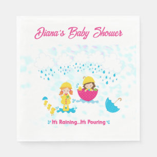 Serviette En Papier Il pleut, il verse le Baby shower du jour de la pl