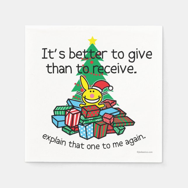 Serviette En Papier Il vaut mieux donner (Devant)