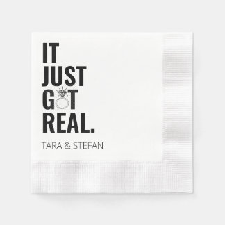 Serviette En Papier IL VIENT D'AVOIR VÉRITABLE Fiançailles personnalis