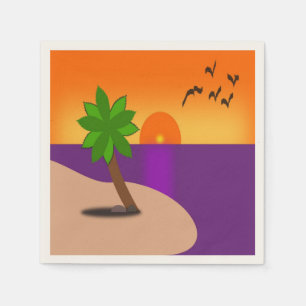 SERVIETTE EN PAPIER ÎLE TROPICALE