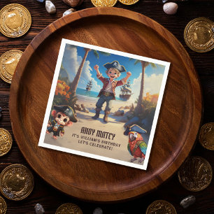 Serviette En Papier Île tropicale Pirate Boy fête d'anniversaire