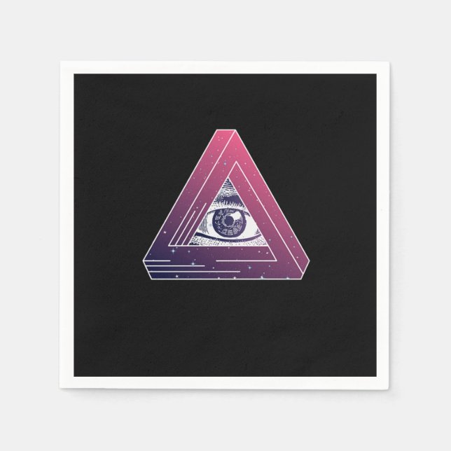 Serviette En Papier Illuminati Triangle Symbol Masonic Conspiracy Gift (Devant)
