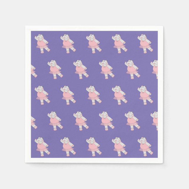 Serviette En Papier illusima Ballerina Hippo violet (Devant)