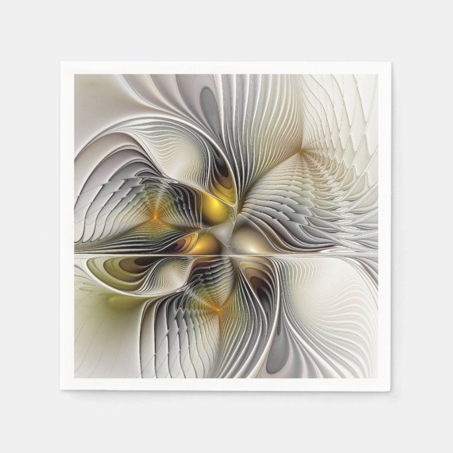 Serviette En Papier Illusion d'optique abstrait 3D fractal avec profon (Devant)